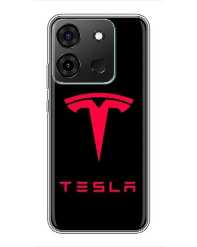 Чохол для Infinix Smart 7 з картинкою «Tesla Red Logo»