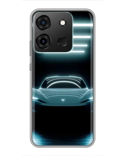 Чохол для Infinix Smart 7 з картинкою «Tesla в неоні»