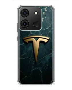 Чохол для Infinix Smart 7 з картинкою «Мармурова Tesla Gold»