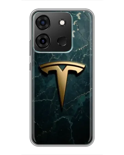 Чохол для Infinix Smart 7 з картинкою «Мармурова Tesla Gold»