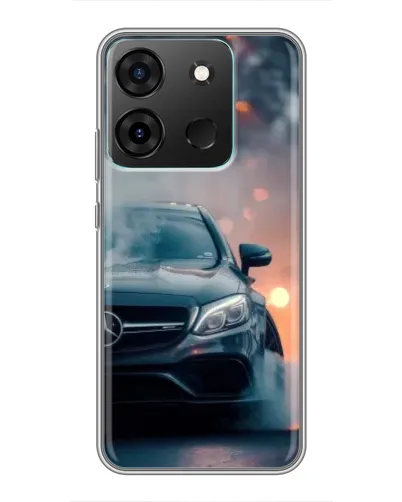 Чехол для Infinix Smart 7 с картинкой «Mercedes — ночной город» Чехол для Infinix Smart 7 с картинкой «Mercedes — ночной город»