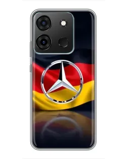 Чехол для Infinix Smart 7 с картинкой «Mercedes — флаг Германии»