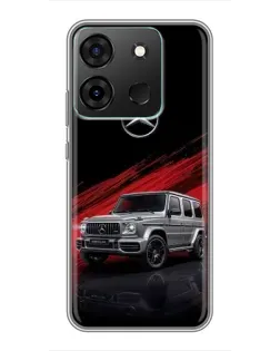 Чехол для Infinix Smart 7 с картинкой «Mercedes G-Class красный»