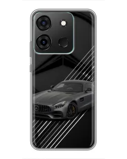 Чехол для Infinix Smart 7 с картинкой «Mercedes AMG — графика»