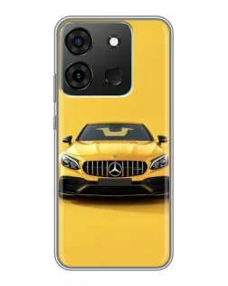 Чехол для Infinix Smart 7 с картинкой «Желтый Mercedes GT»