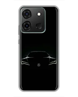 Чехол для Infinix Smart 7 с картинкой «Mercedes — силуэт авто» Чехол для Infinix Smart 7 с картинкой «Mercedes — силуэт авто»