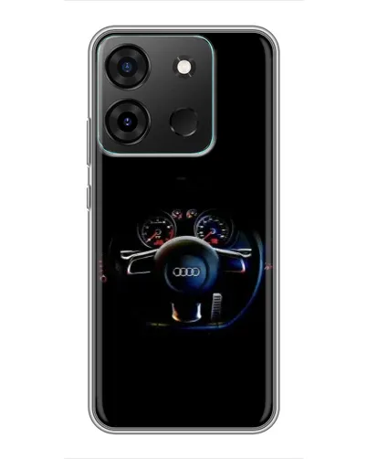 Чехол для Infinix Smart 7 с картинкой «Салон Audi — руль»