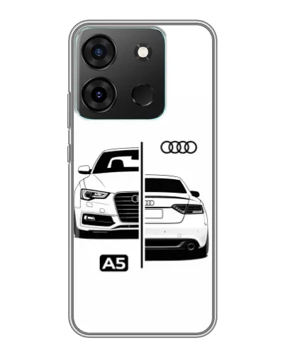 Чехол для Infinix Smart 7 с картинкой «Audi — контрастный дизайн»