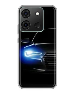 Чохол для Infinix Smart 7 з картинкою «Неоновий погляд Audi»