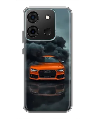 Чехол для Infinix Smart 7 с картинкой «Audi в облаках дыма»