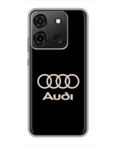 Чехол для Infinix Smart 7 с картинкой «Audi — золотой логотип»