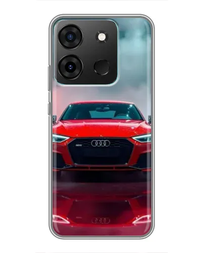 Чехол для Infinix Smart 7 с картинкой «Audi RS — красный стиль»