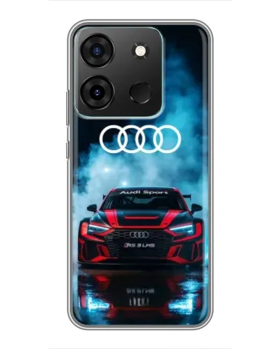 Чехол для Infinix Smart 7 с картинкой «Audi Sport — неон»