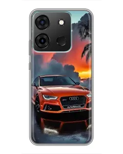 Чохол для Infinix Smart 7 з картинкою «Audi — захід сонця»