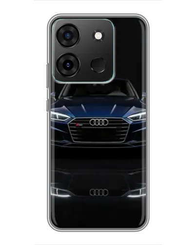 Чехол для Infinix Smart 7 с картинкой «Audi — ночное отражение»