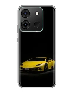 Чохол для Infinix Smart 7 з картинкою «Lamborghini жовтий акцент»