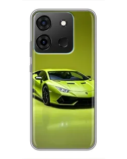 Чохол для Infinix Smart 7 з картинкою «Салатовий Lamborghini Huracan»