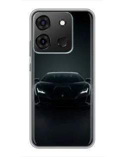 Чохол для Infinix Smart 7 з картинкою «Чорний Lamborghini Aventador»