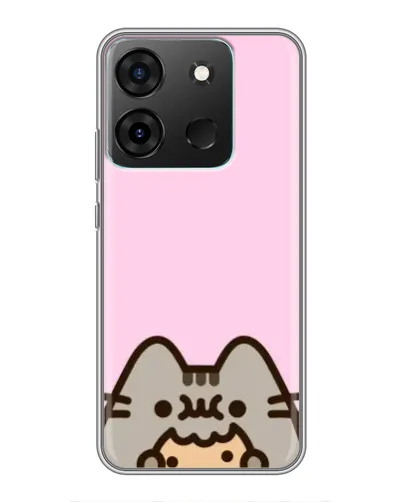 Чехол для Infinix Smart 7 с картинкой «Pusheen и печенье»