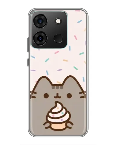 Чехол для Infinix Smart 7 с картинкой «Пушин с кексом»