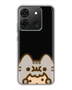 Чехол для Infinix Smart 7 с картинкой «Пушин на черном»