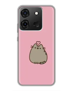 Чехол для Infinix Smart 7 с картинкой «Pusheen сердце»
