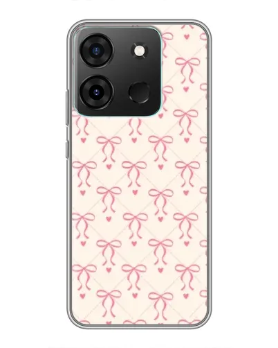 Чохол для Infinix Smart 7 з картинкою «Рожеві бантики Coquette»