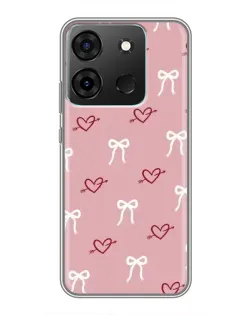 Чохол для Infinix Smart 7 з картинкою «Серця та банти»