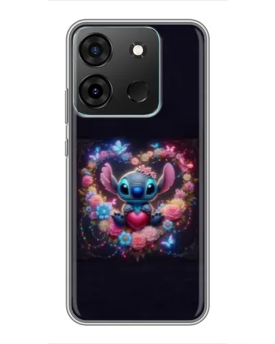 Чехол для Infinix Smart 7 с картинкой «Stitch в цветах» Чехол для Infinix Smart 7 с картинкой «Stitch в цветах»