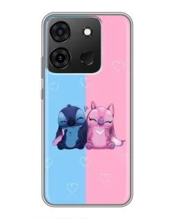 Чехол для Infinix Smart 7 с картинкой «Stitch и Angel Love»