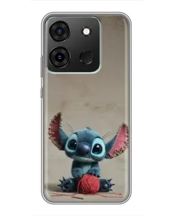 Чехол для Infinix Smart 7 с картинкой «Стич на коричневом фоне»