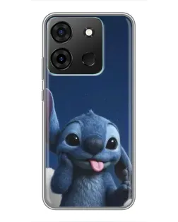 Чехол для Infinix Smart 7 с картинкой «Стич в облаках»