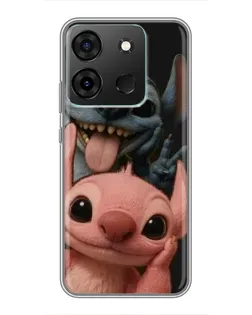 Чехол для Infinix Smart 7 с картинкой «Стич и Ангел»