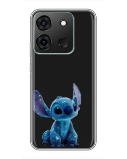 Чехол для Infinix Smart 7 с картинкой «Стич на черном»