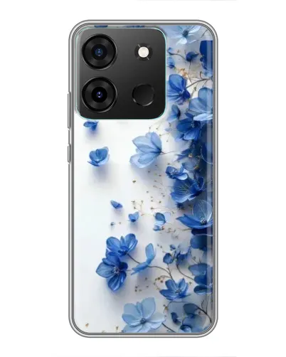 Чехол для Infinix Smart 7 с картинкой «Голубой цветочный каскад» Чехол для Infinix Smart 7 с картинкой «Голубой цветочный каскад»