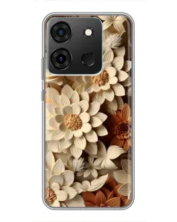 Чохол для Infinix Smart 7 з картинкою «Бежевий флористичний декор» Чохол для Infinix Smart 7 з картинкою «Бежевий флористичний декор»