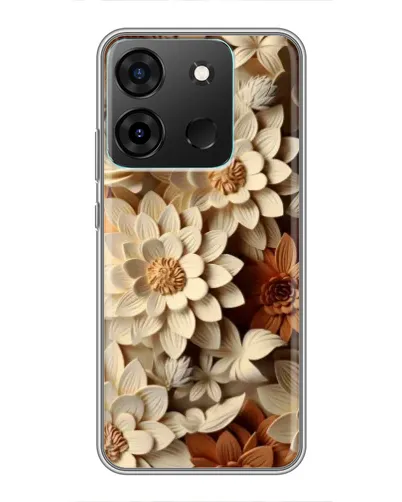 Чехол для Infinix Smart 7 с картинкой «Бежевый флористический декор» Чехол для Infinix Smart 7 с картинкой «Бежевый флористический декор»