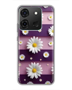 Чохол для Infinix Smart 7 з картинкою «Ромашки на фіолетовому» Чохол для Infinix Smart 7 з картинкою «Ромашки на фіолетовому»