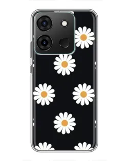 Чохол для Infinix Smart 7 з картинкою «Ромашки на чорному» Чохол для Infinix Smart 7 з картинкою «Ромашки на чорному»