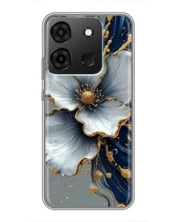 Чохол для Infinix Smart 7 з картинкою «Біла квітка та золотий флюїд» Чохол для Infinix Smart 7 з картинкою «Біла квітка та золотий флюїд»