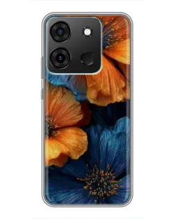 Чохол для Infinix Smart 7 з картинкою «Яскрава синьо-помаранчева флора» Чохол для Infinix Smart 7 з картинкою «Яскрава синьо-помаранчева флора»