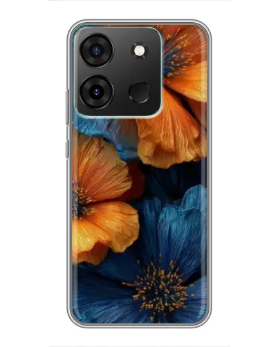 Чехол для Infinix Smart 7 с картинкой «Яркая сине-оранжевая флора» Чехол для Infinix Smart 7 с картинкой «Яркая сине-оранжевая флора»