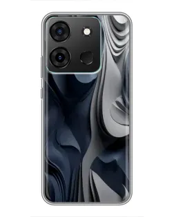 Чохол для Infinix Smart 7 з картинкою «Об'ємні сині складки»