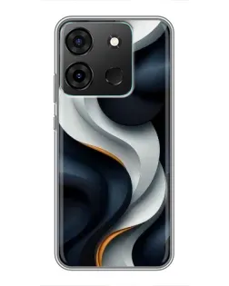 Чохол для Infinix Smart 7 з картинкою «Об'ємні чорно-білі стрічки»