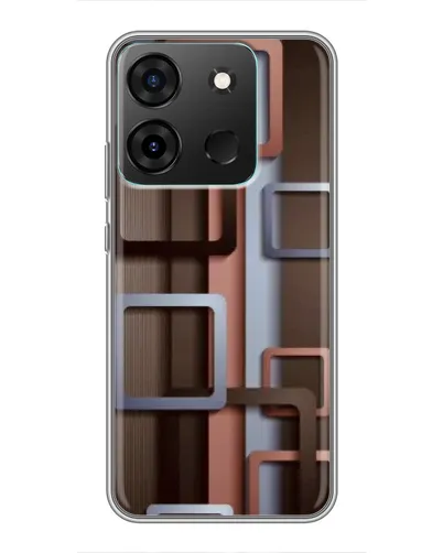 Чохол для Infinix Smart 7 з картинкою «Коричневі об'ємні квадрати» Чохол для Infinix Smart 7 з картинкою «Коричневі об'ємні квадрати»