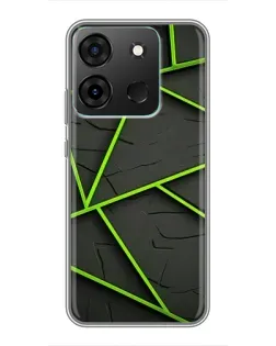 Чохол для Infinix Smart 7 з картинкою «Зелені геометричні лінії»