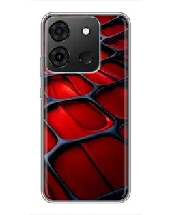 Чохол для Infinix Smart 7 з картинкою «Червона глянцева сітка»