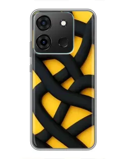 Чохол для Infinix Smart 7 з картинкою «Чорне жовте переплетення»