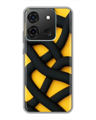 Чохол для Infinix Smart 7 з картинкою «Чорне жовте переплетення» Чохол для Infinix Smart 7 з картинкою «Чорне жовте переплетення»