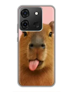 Чохол для Infinix Smart 7 з картинкою «Капібара з язиком»